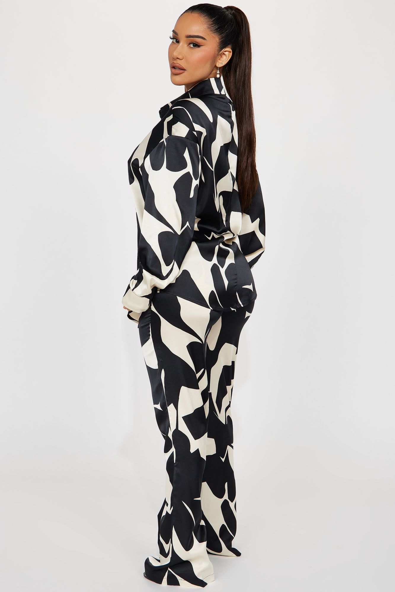 New Night Satin Pant Set - Black/combo sold by Fashion Nova product image thumbnail 3