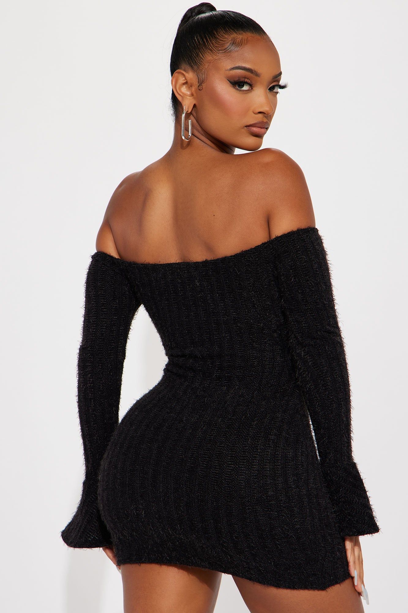 Mile High Sweater Mini Dress - Black sold by Fashion Nova product image thumbnail 3