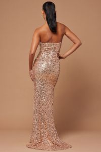 Emme Sequin Embellished Gown - Gold sold by Fashion Nova