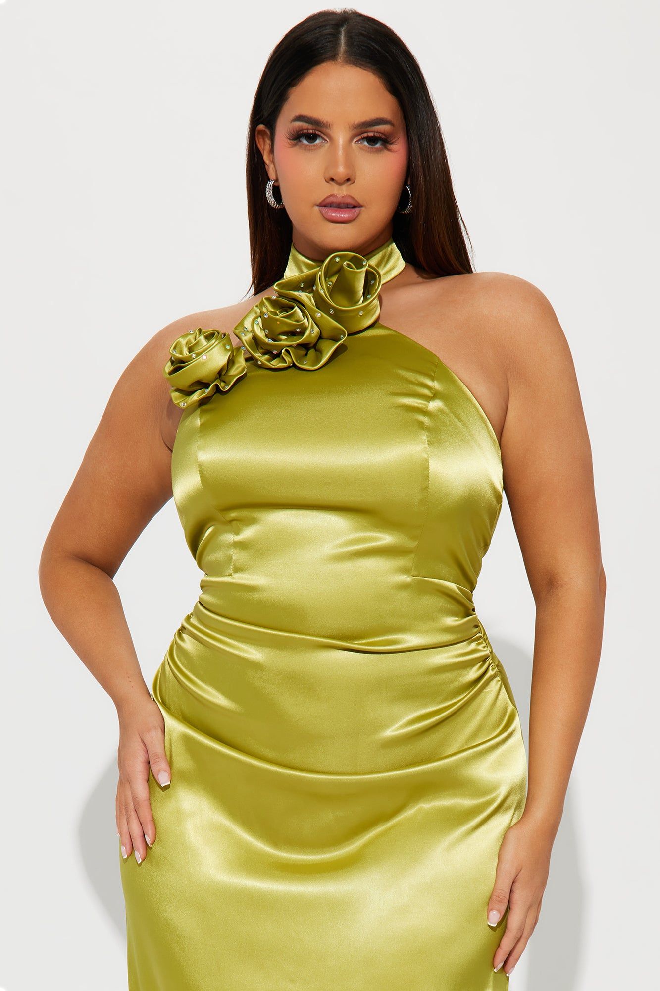 Kiera Satin Gown - Chartreuse sold by Fashion Nova product image thumbnail 5
