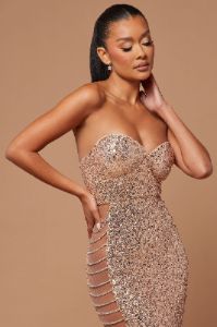 Emme Sequin Embellished Gown - Gold sold by Fashion Nova