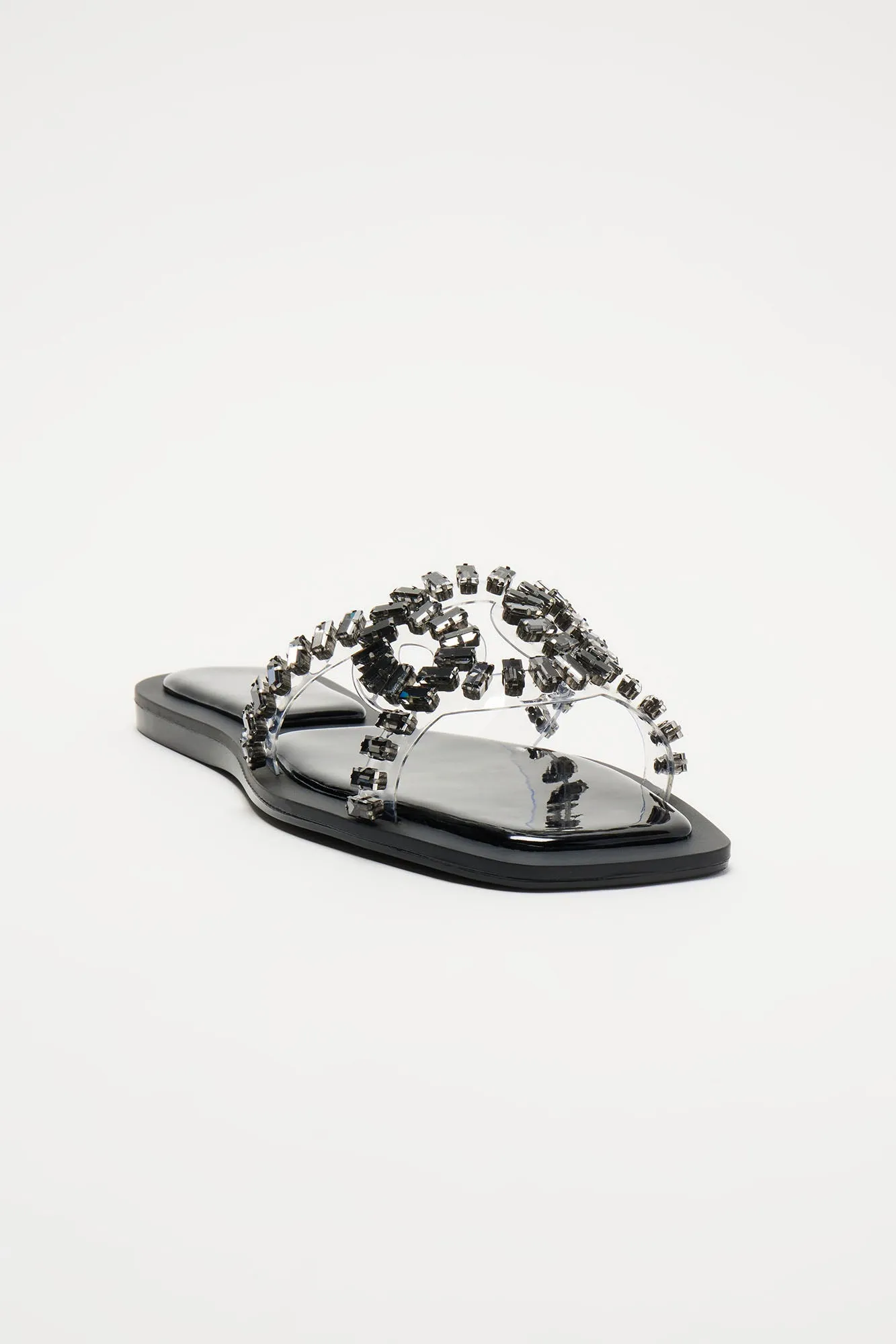Insta Worthy Embellished Flat Sandals - Black sold by Fashion Nova product image thumbnail 4