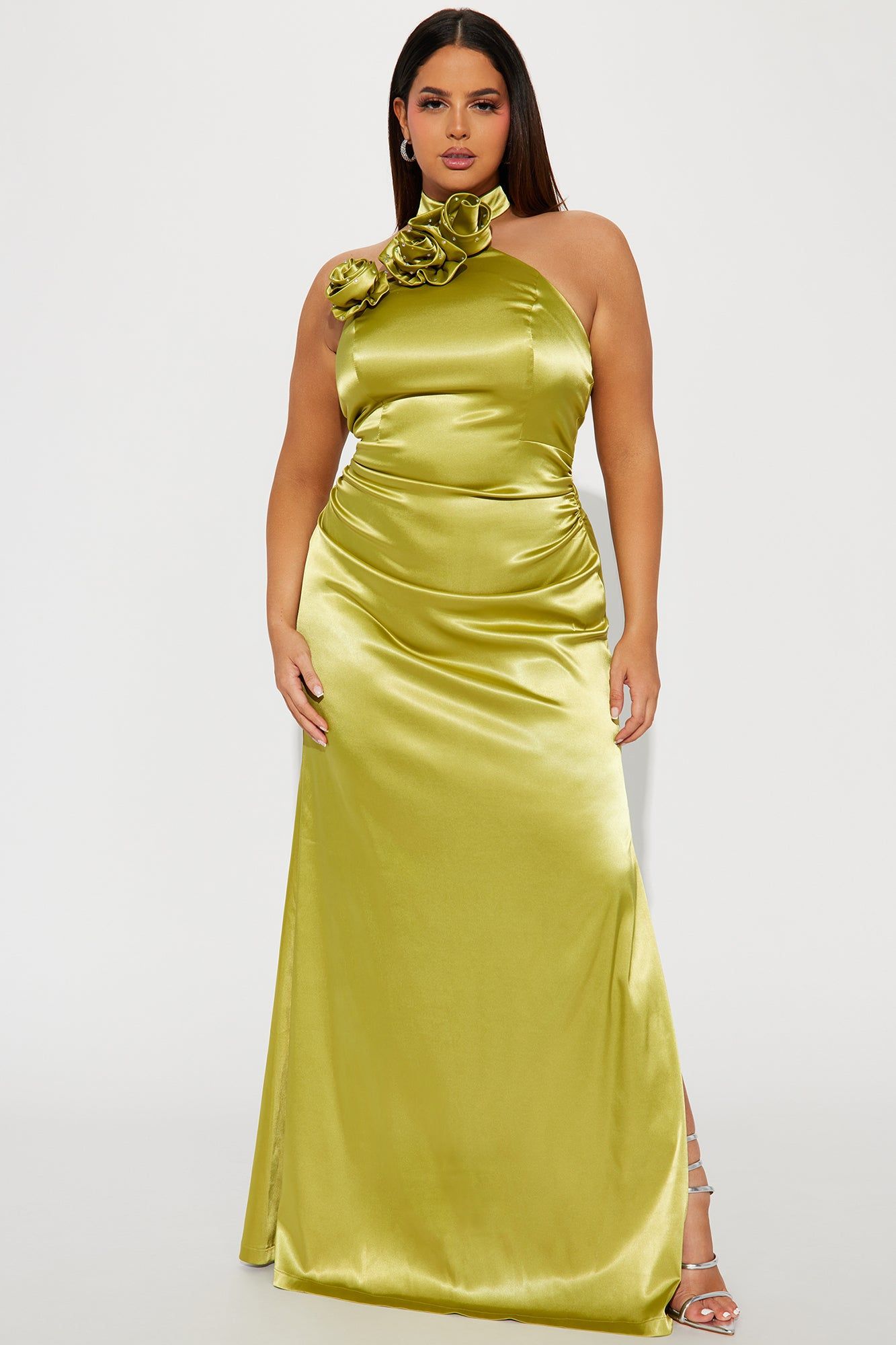 Kiera Satin Gown - Chartreuse sold by Fashion Nova product image thumbnail 4