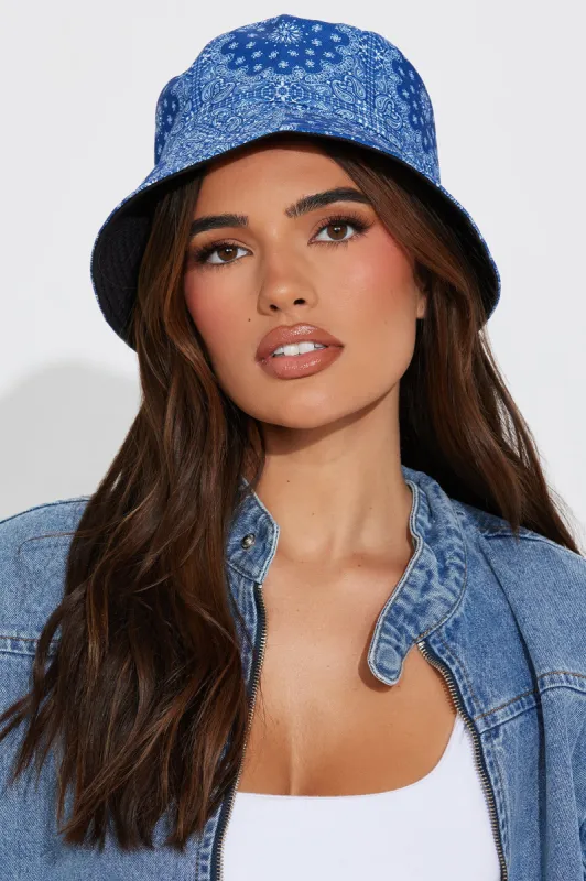 Stay Cool Paisley Bucket Hat - Blue sold by Fashion Nova