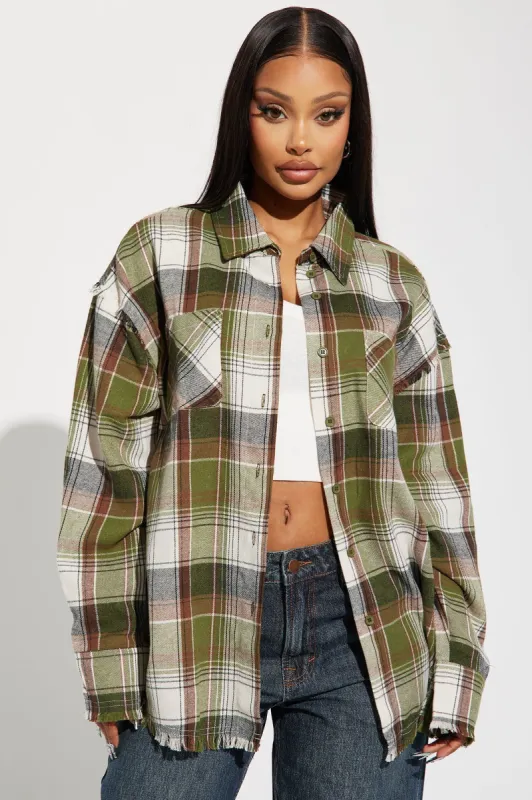Forest Loving Plaid Shirt - Green/combo sold by Fashion Nova