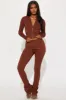 Kya Textured Knit Hoodie Pant Set - Mocha sold by Fashion Nova