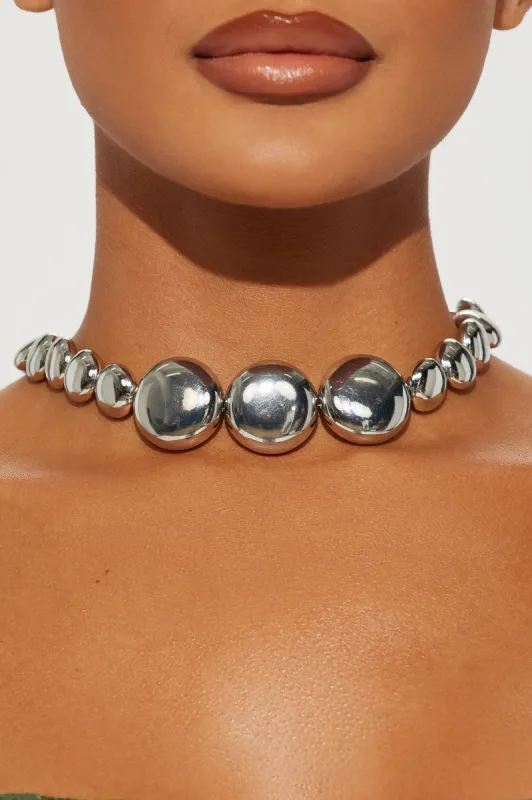 Hardcore Baddie Necklace - Silver sold by Fashion Nova