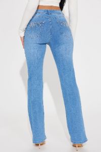 All The Right Things Stretch Embellished Bootcut Jeans - Medium Wash sold by Fashion Nova