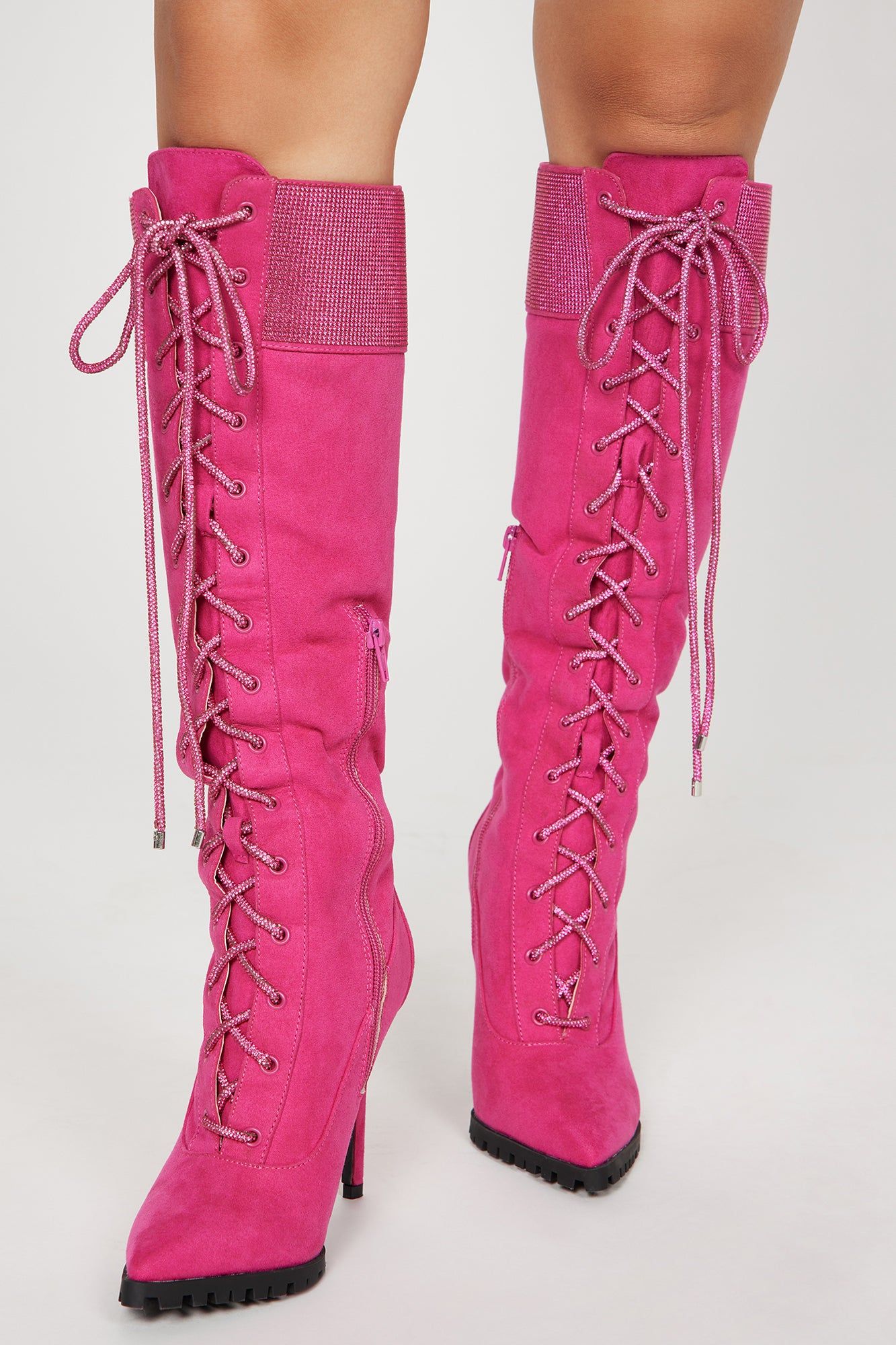Take Me Uptown Knee High Heeled Boots - Pink sold by Fashion Nova product image thumbnail 2