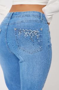 All The Right Things Stretch Embellished Bootcut Jeans - Medium Wash sold by Fashion Nova