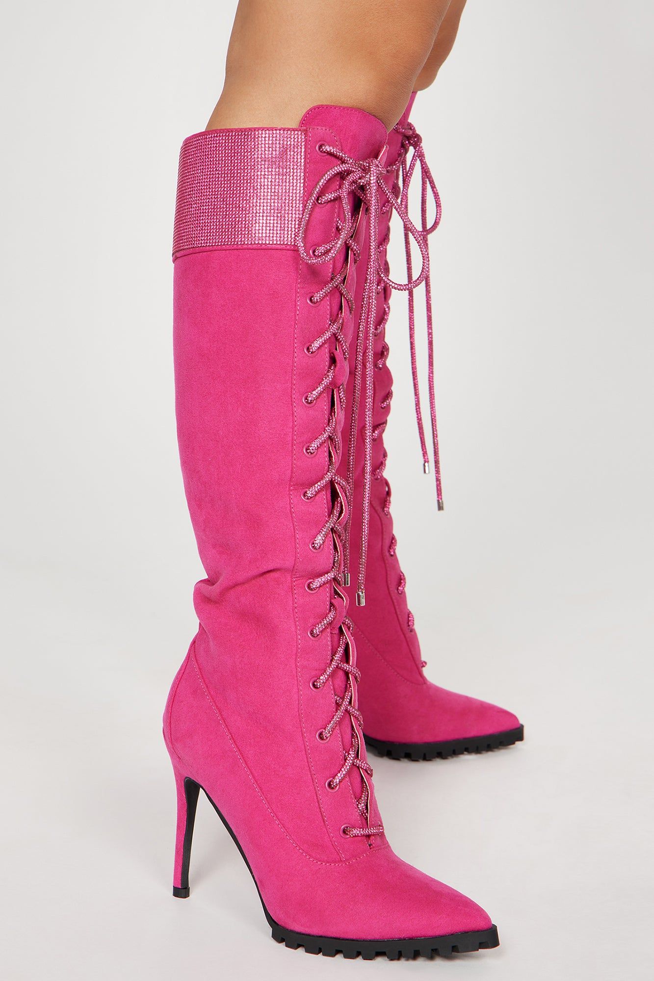 Take Me Uptown Knee High Heeled Boots - Pink sold by Fashion Nova product image thumbnail 3