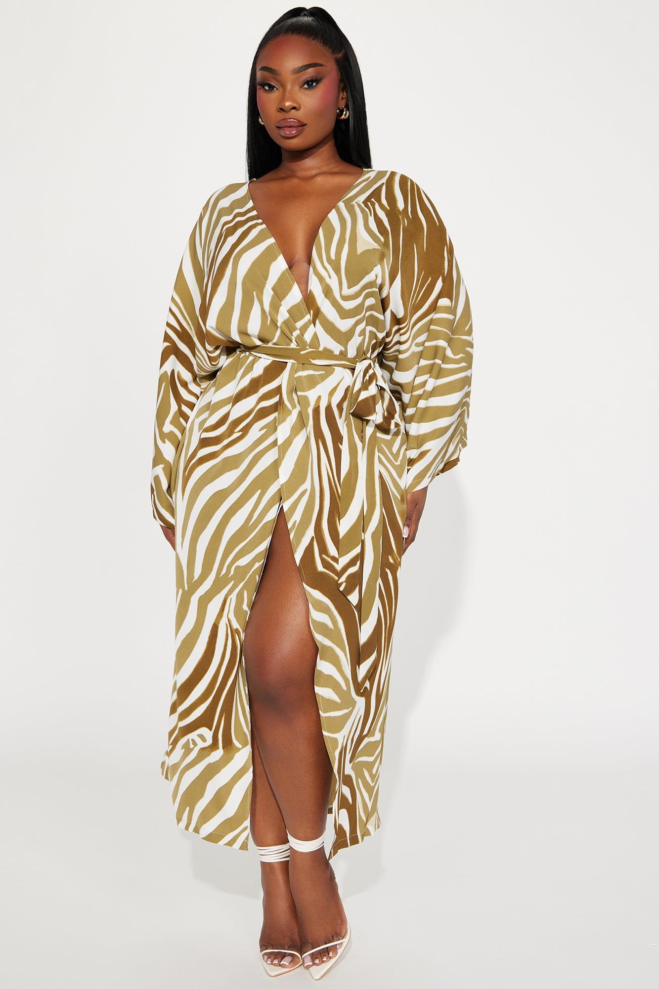 Wild Thing Satin Maxi Dress - Olive sold by Fashion Nova product image thumbnail 4