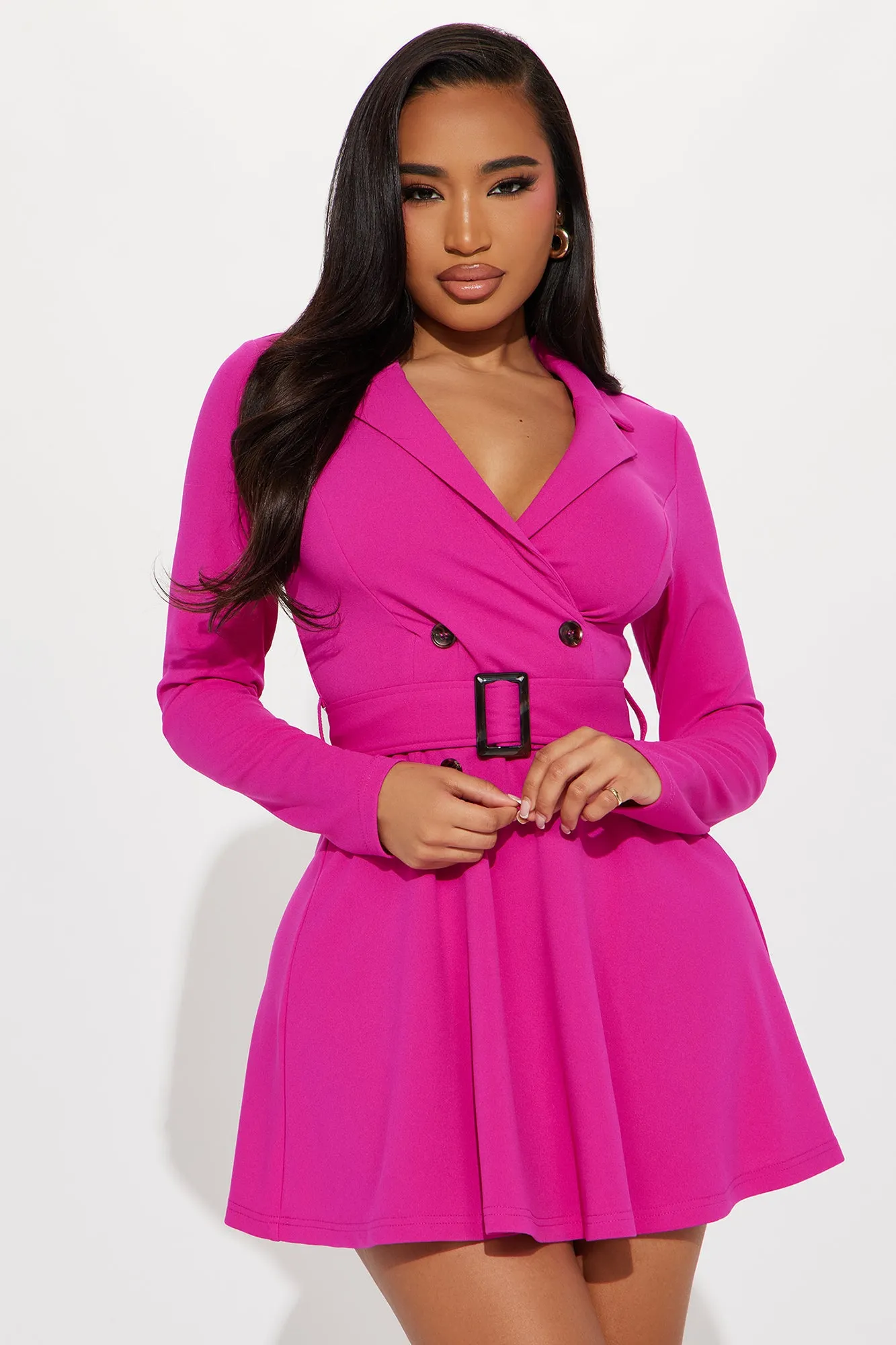 Bossy Babe Blazer Mini Dress - Fuchsia sold by Fashion Nova