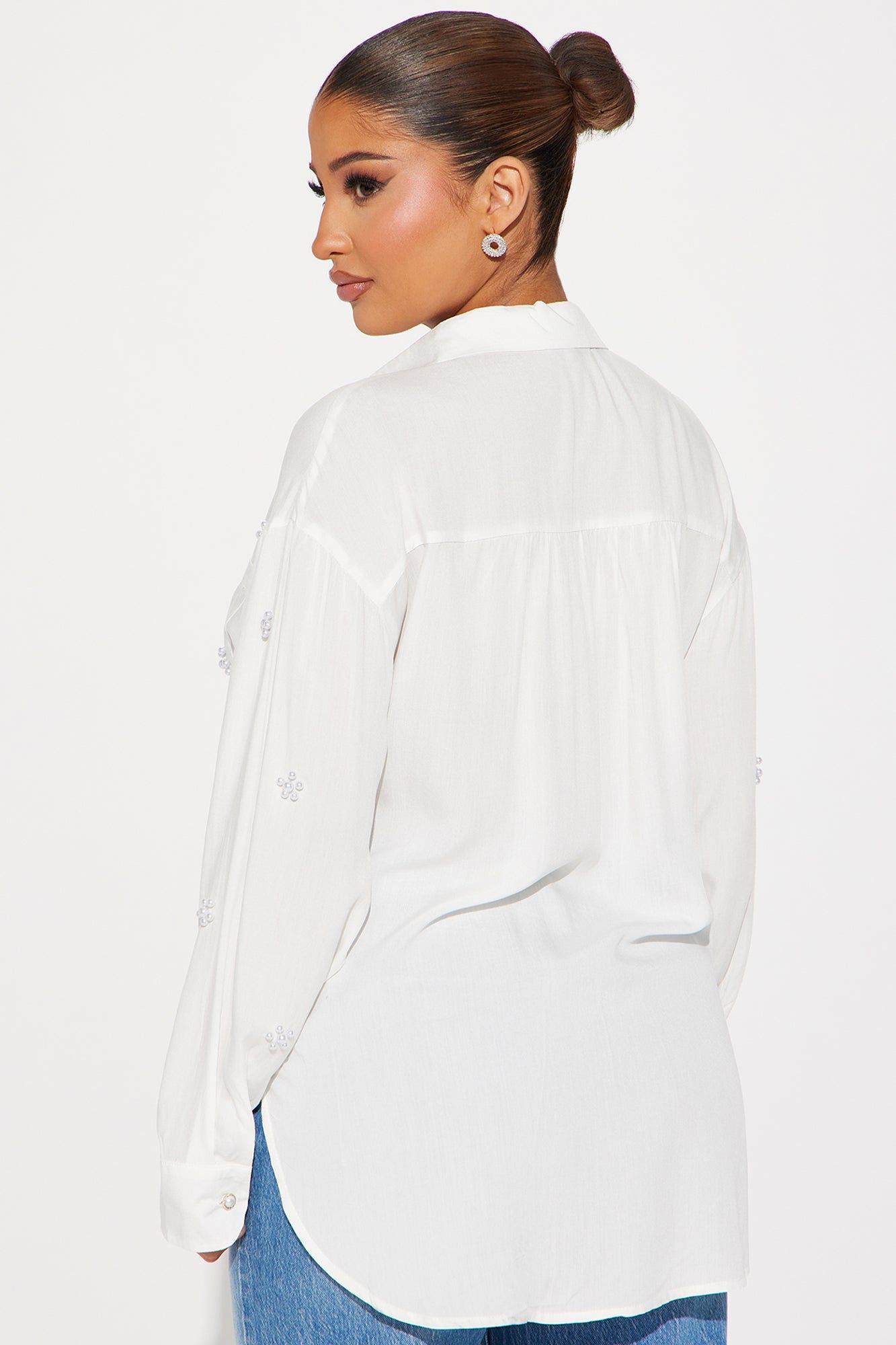 Pearly White Shirt - White sold by Fashion Nova product image thumbnail 3