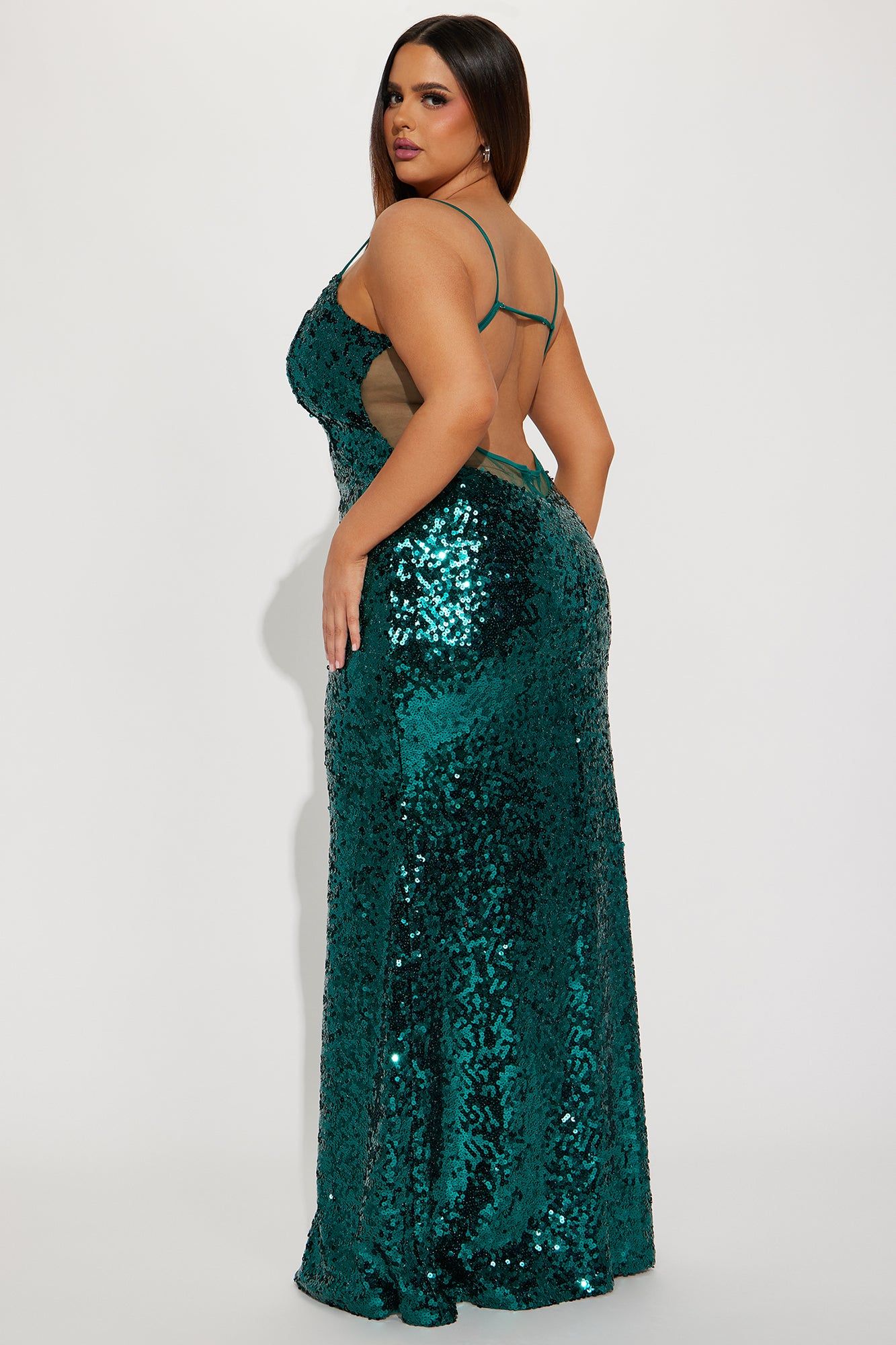 Veronica Sequin Gown - Green sold by Fashion Nova product image thumbnail 6