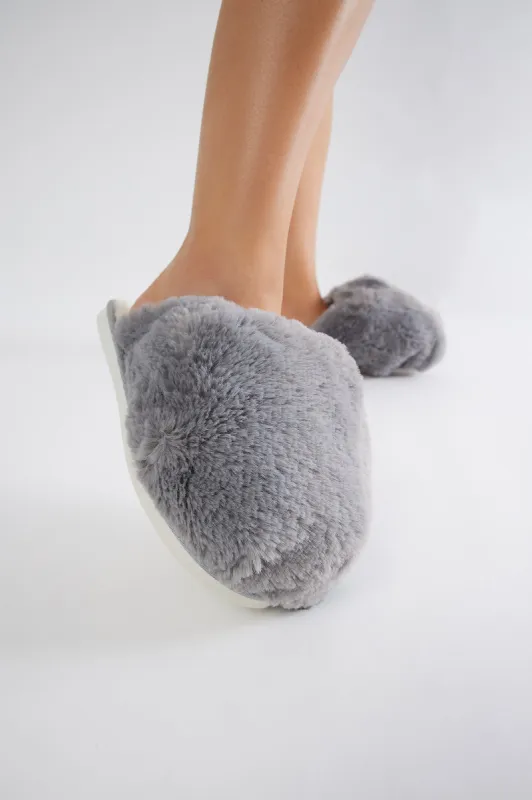 Favorite Girl Slippers - Grey sold by Fashion Nova