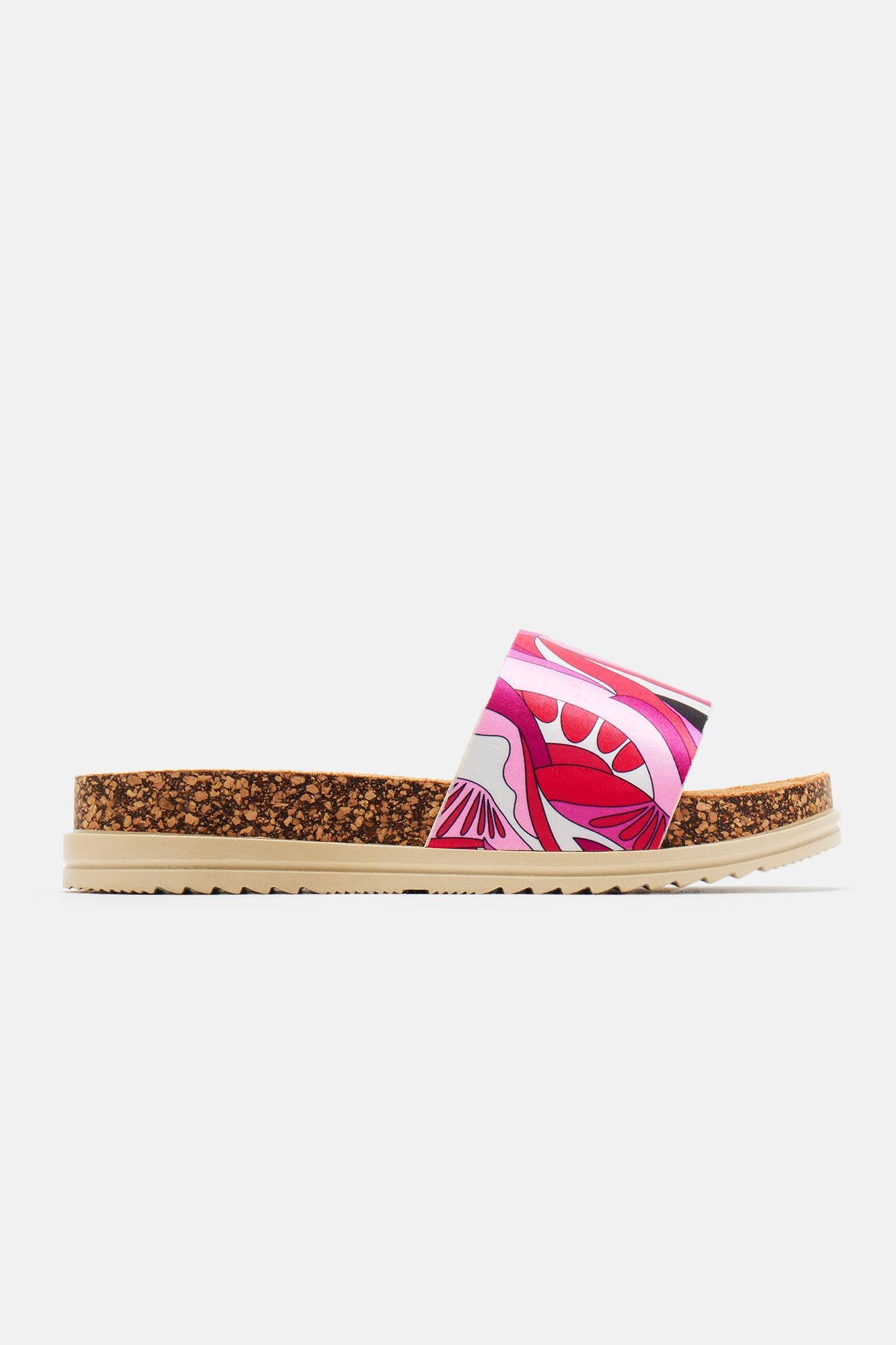 Nice And Easy Casual Slides - Pink/combo sold by Fashion Nova product image thumbnail 4