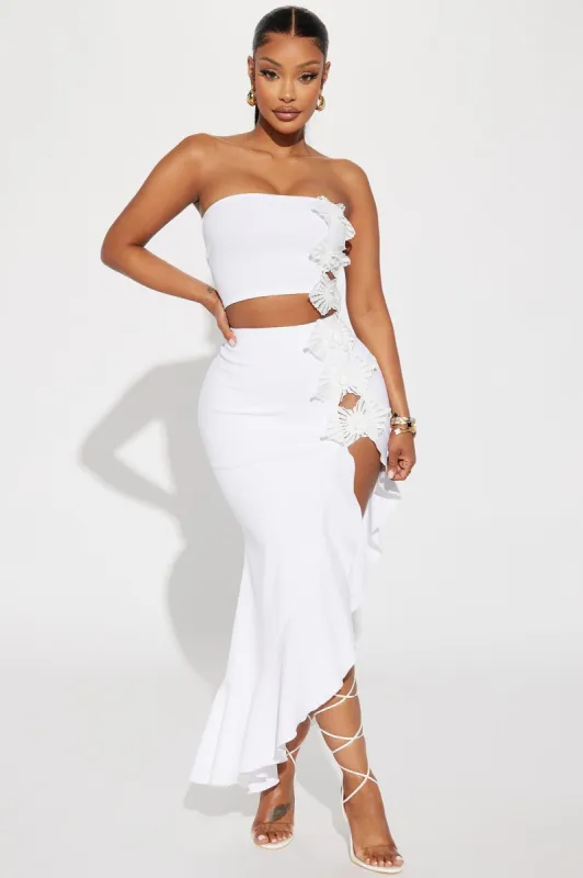 I Want Your Attention Skirt Set - White sold by Fashion Nova