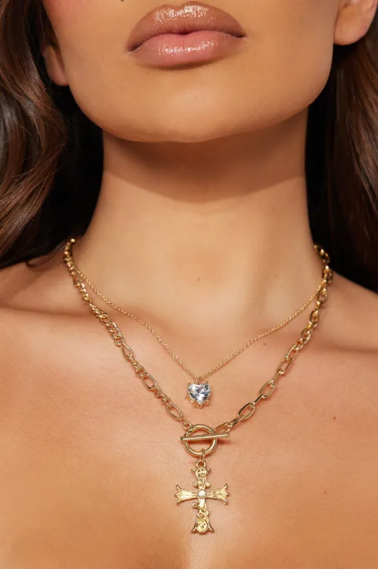 Stain Glass Cathedral Necklace - Gold sold by Fashion Nova