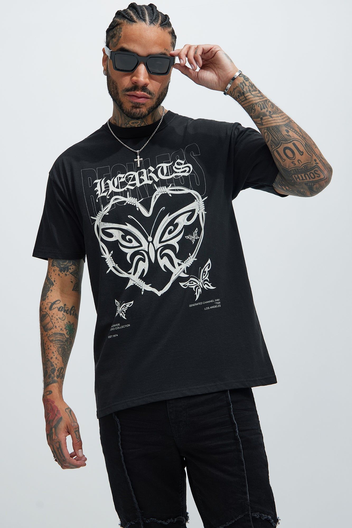 Reckless Hearts Short Sleeve Tee - Black sold by Fashion Nova