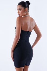 Eleanor Embellished Mini Dress - Black sold by Fashion Nova