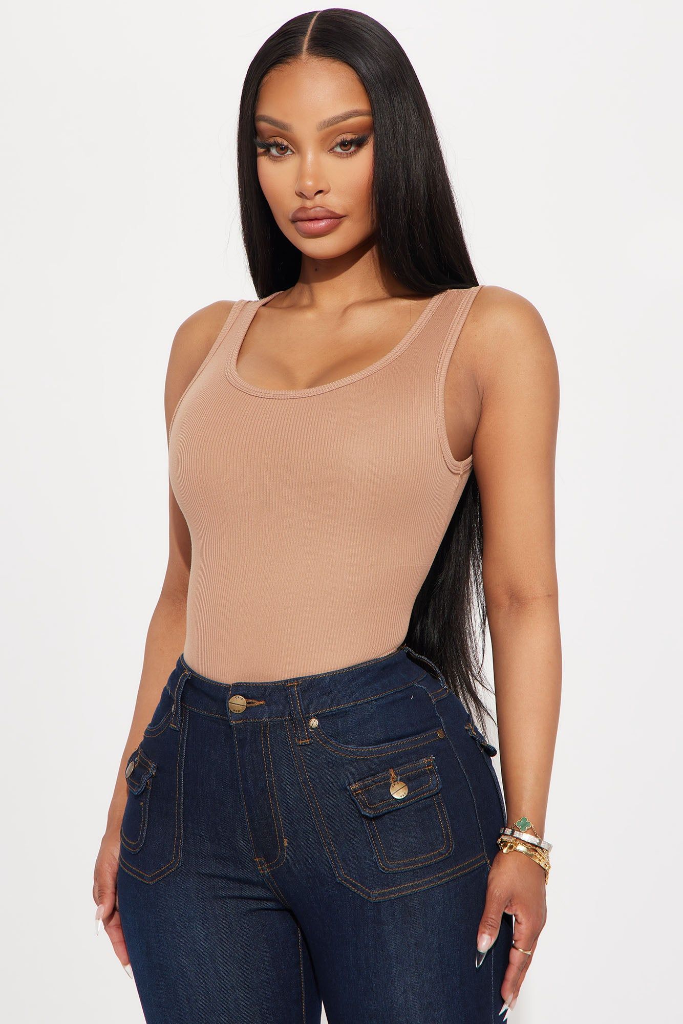 Sasha Scoop Neck Tank Top - Nude sold by Fashion Nova