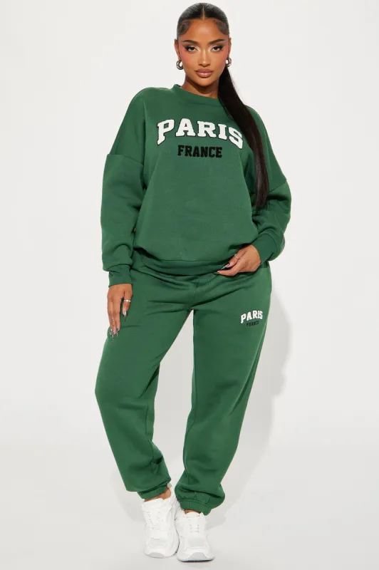 Staying In Paris Jogger Set - Hunter sold by Fashion Nova