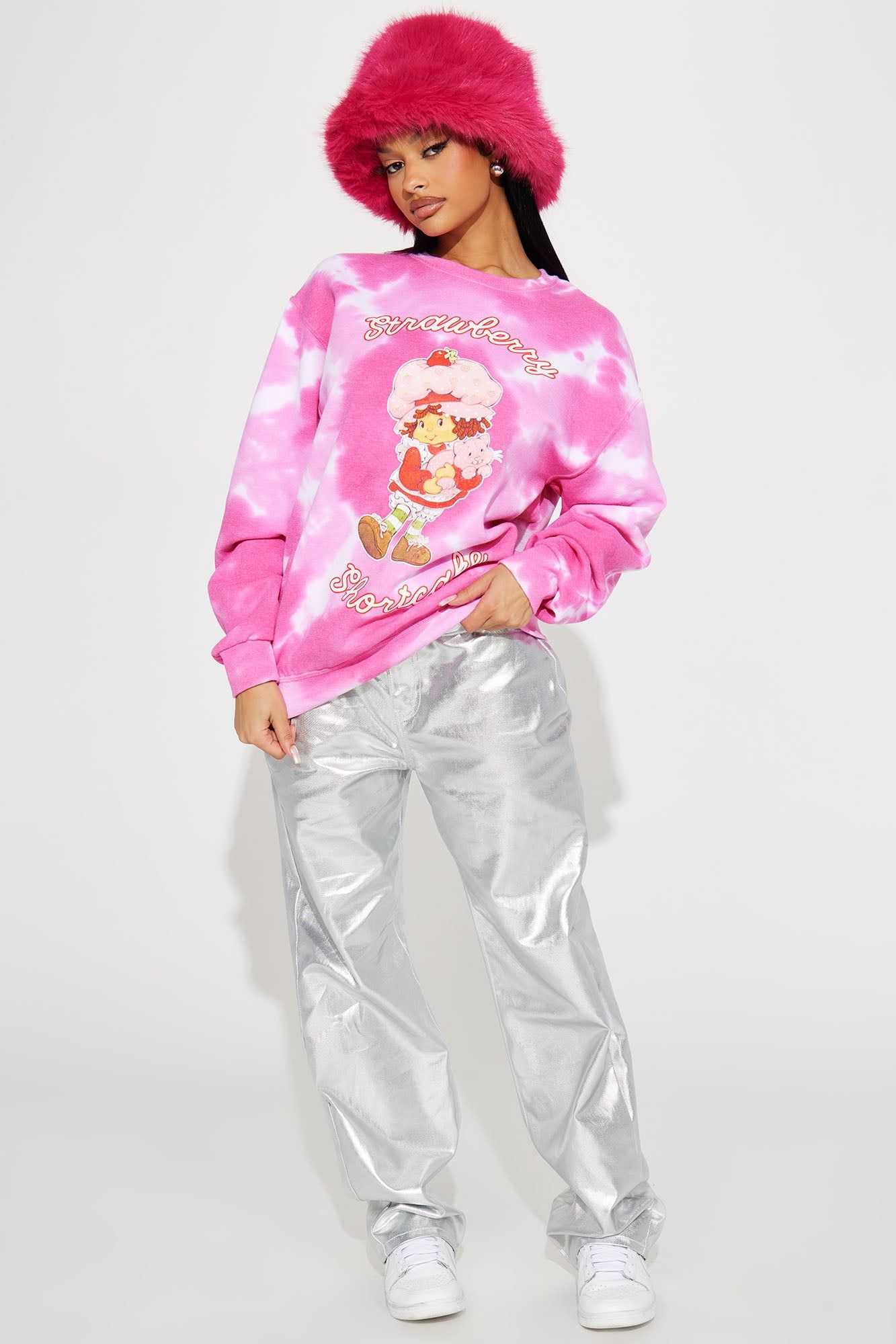 Strawberry Shortcake Tie-Dye Sweatshirt - Pink/combo sold by Fashion Nova product image thumbnail 2
