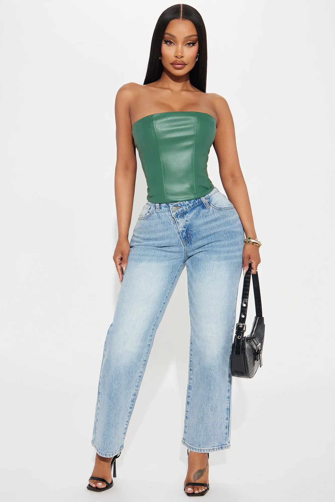 Feel Good Faux Leather Corset Top - Hunter sold by Fashion Nova product image thumbnail 2