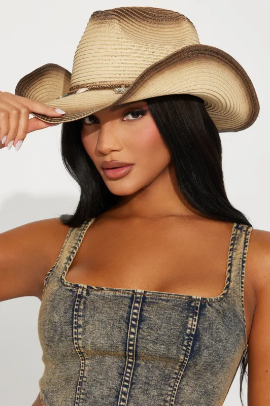 Paradise Playa Cowboy Hat - Beige/Brown sold by Fashion Nova