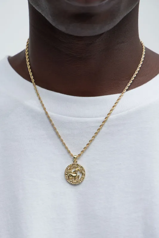 Capricorn Zodiac Pendant Necklace - Gold sold by Fashion Nova
