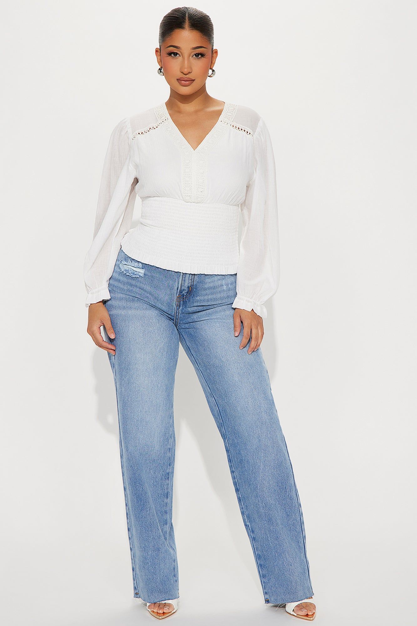 Brylee Blouse Top - White sold by Fashion Nova product image thumbnail 2