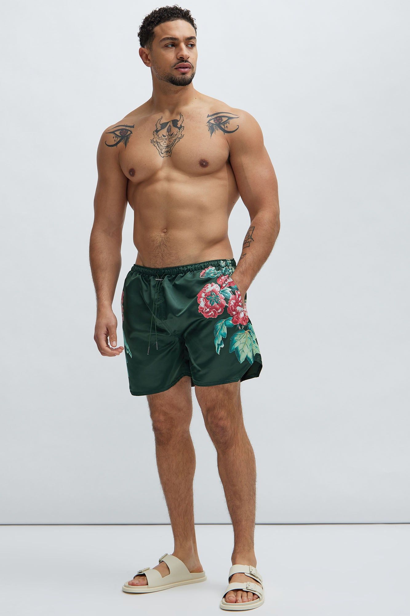 All The Flowers Swim Trunks - Green sold by Fashion Nova product image thumbnail 2