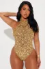 Summer Festivals Crystal Embellished 1 Piece Sunsuit - Gold sold by Fashion Nova