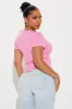 Post Up Flawless Rhinestone Tee - Pink sold by Fashion Nova