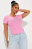 Post Up Flawless Rhinestone Tee - Pink sold by Fashion Nova