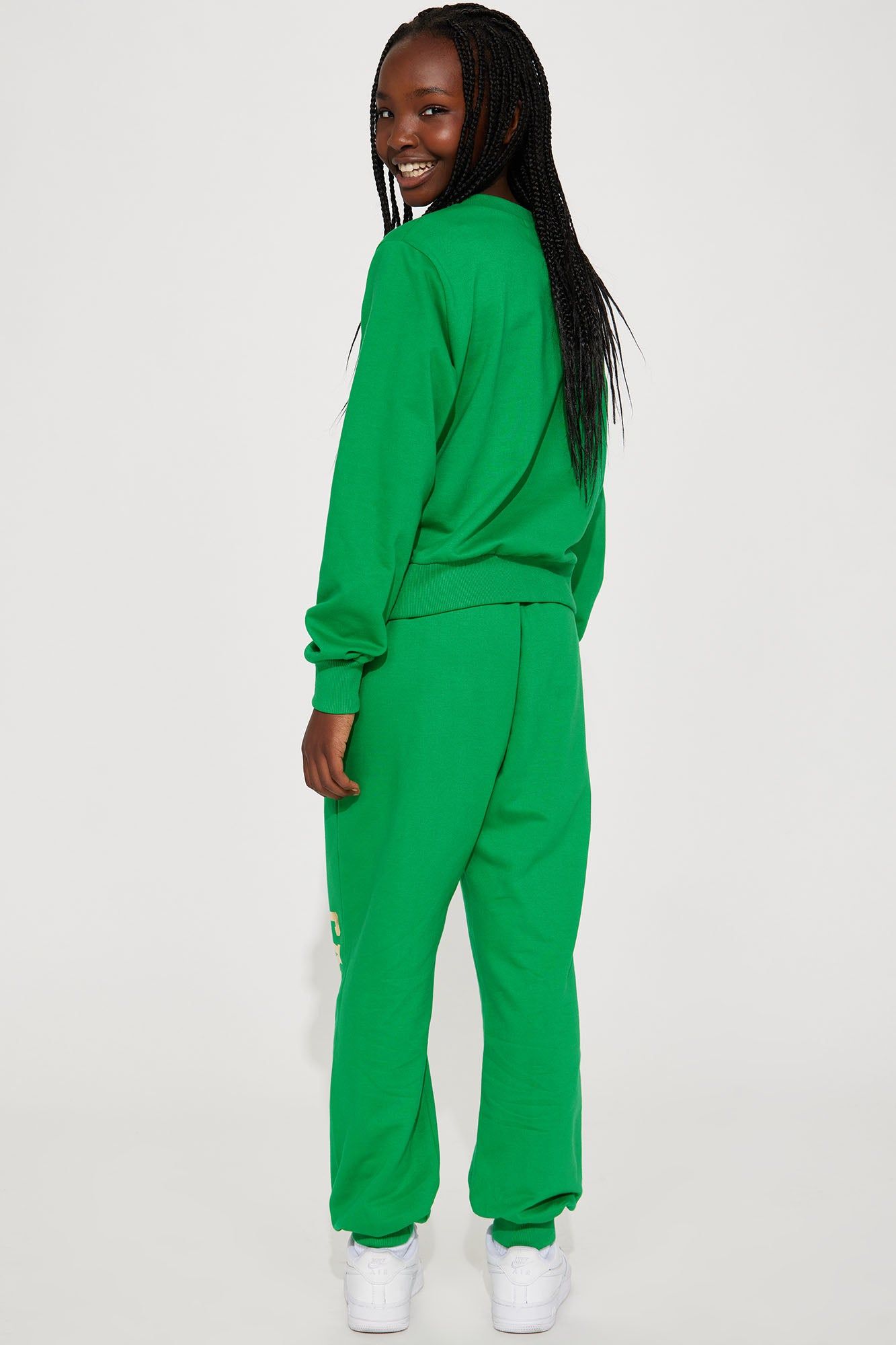 Mini LA Good Vibes French Terry Jogger Set - Green sold by Fashion Nova product image thumbnail 4