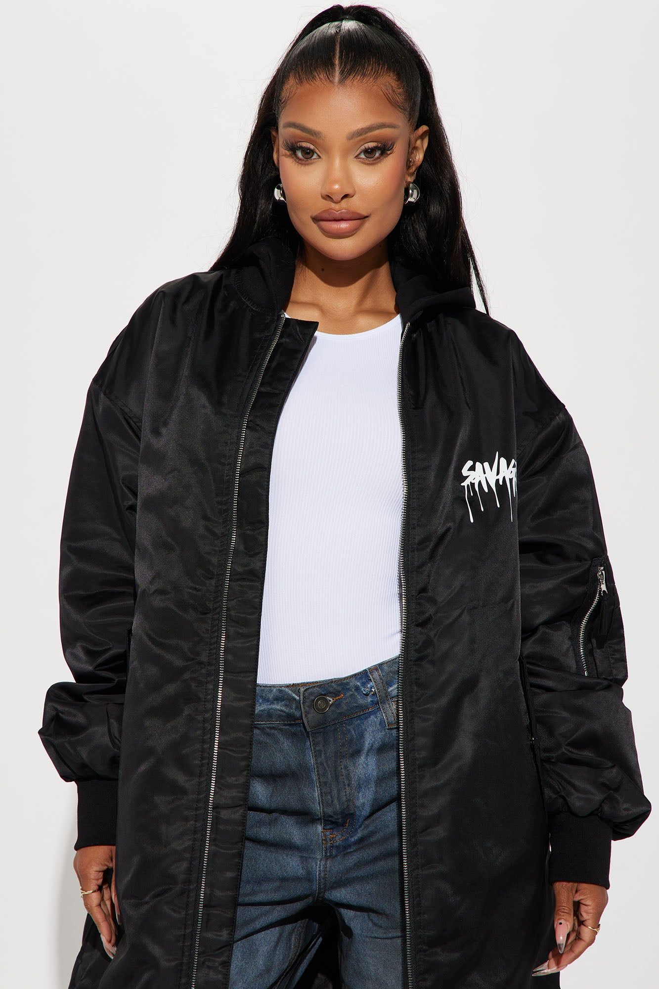 Savage Ways Bomber Jacket - Black sold by Fashion Nova product image thumbnail 2