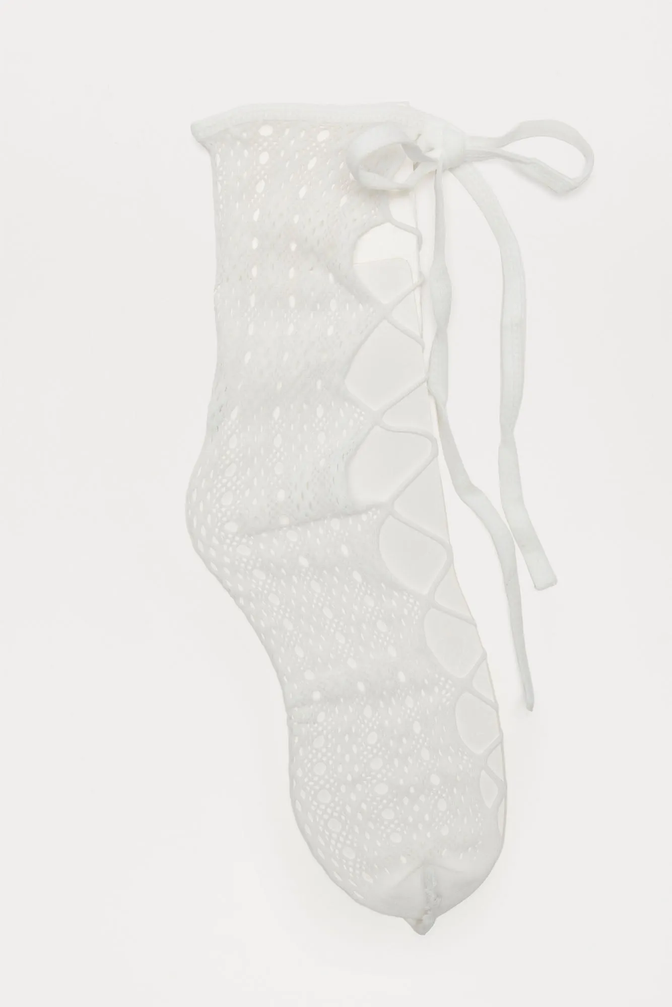 Keep It Edgy Lace Up Socks - White sold by Fashion Nova product image thumbnail 3