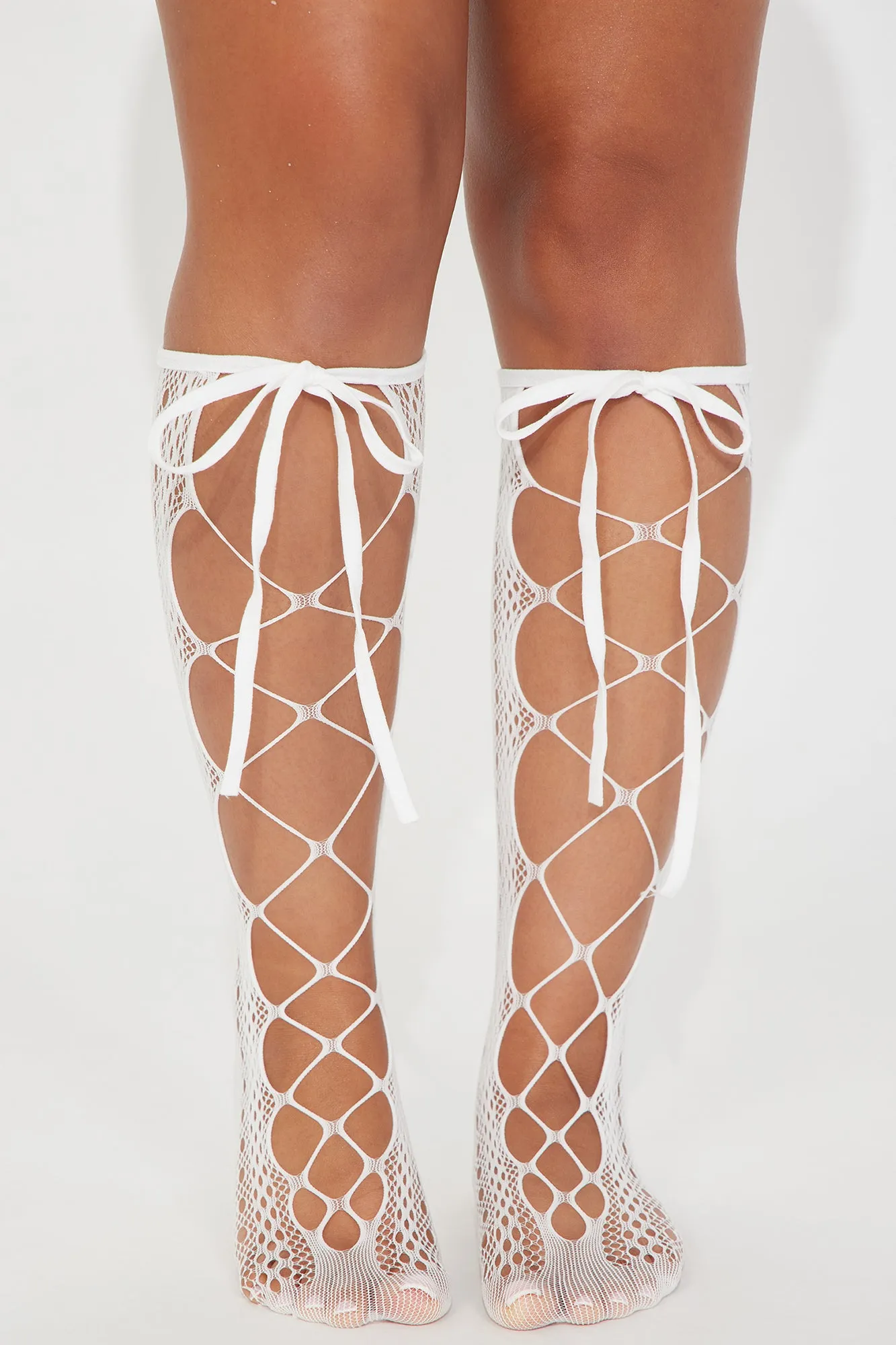 Keep It Edgy Lace Up Socks - White sold by Fashion Nova product image thumbnail 2