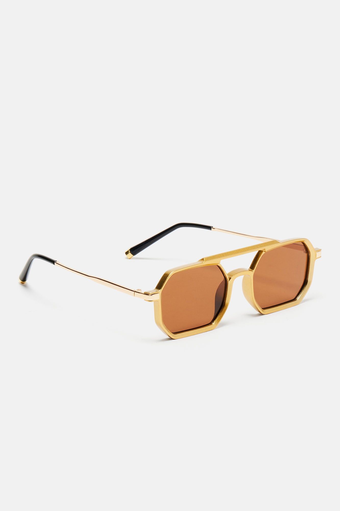 South Pointe Sunglasses - Gold/Brown sold by Fashion Nova