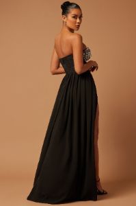 Raven Embellished Chiffon Gown - Black sold by Fashion Nova