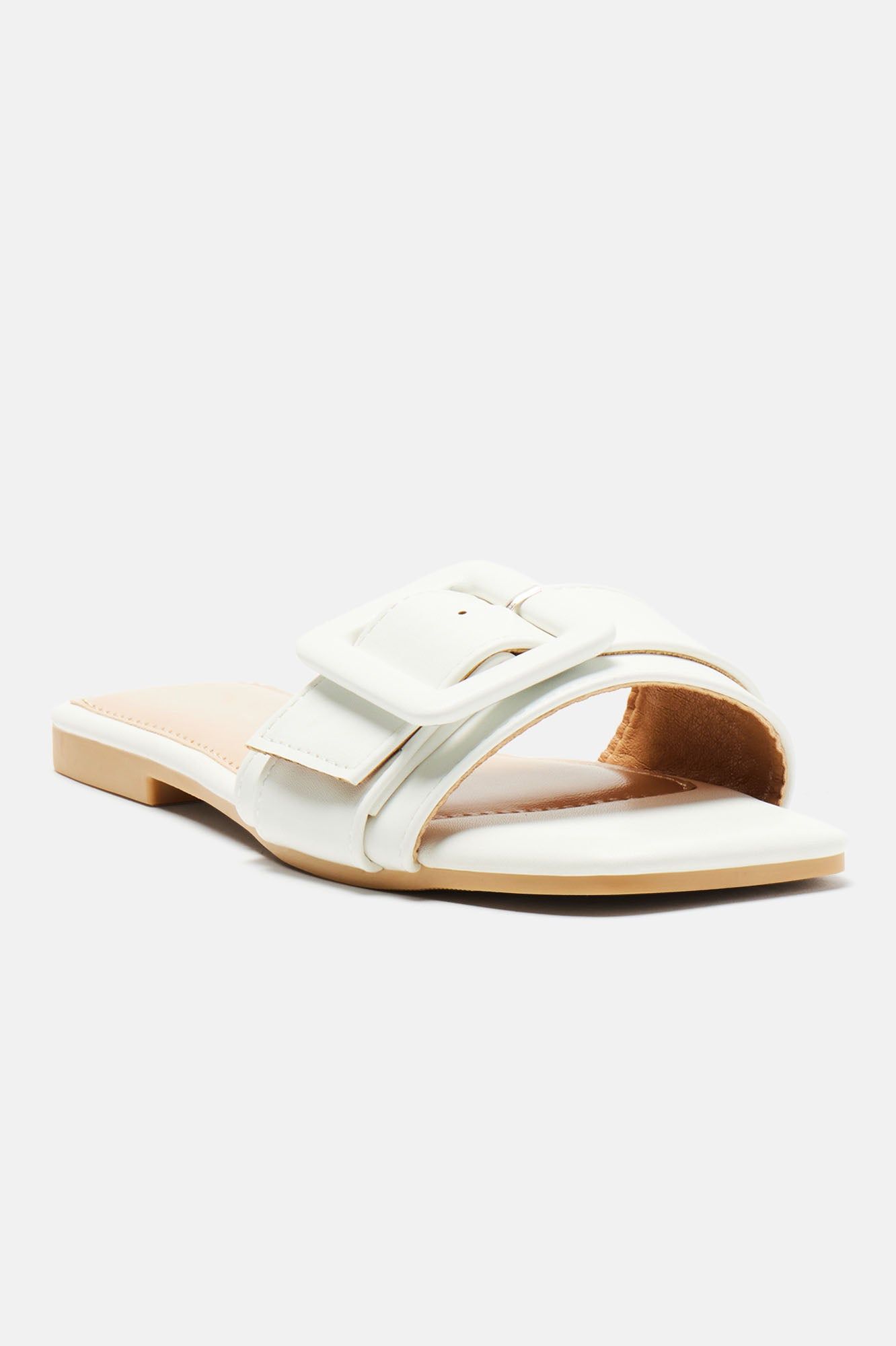 No Attitude Buckle Sandals - White sold by Fashion Nova product image thumbnail 3