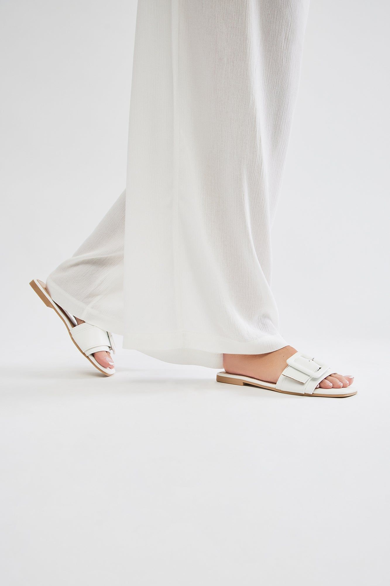 No Attitude Buckle Sandals - White sold by Fashion Nova product image thumbnail 4