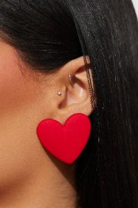 So In Love Stud Earrings - Red sold by Fashion Nova