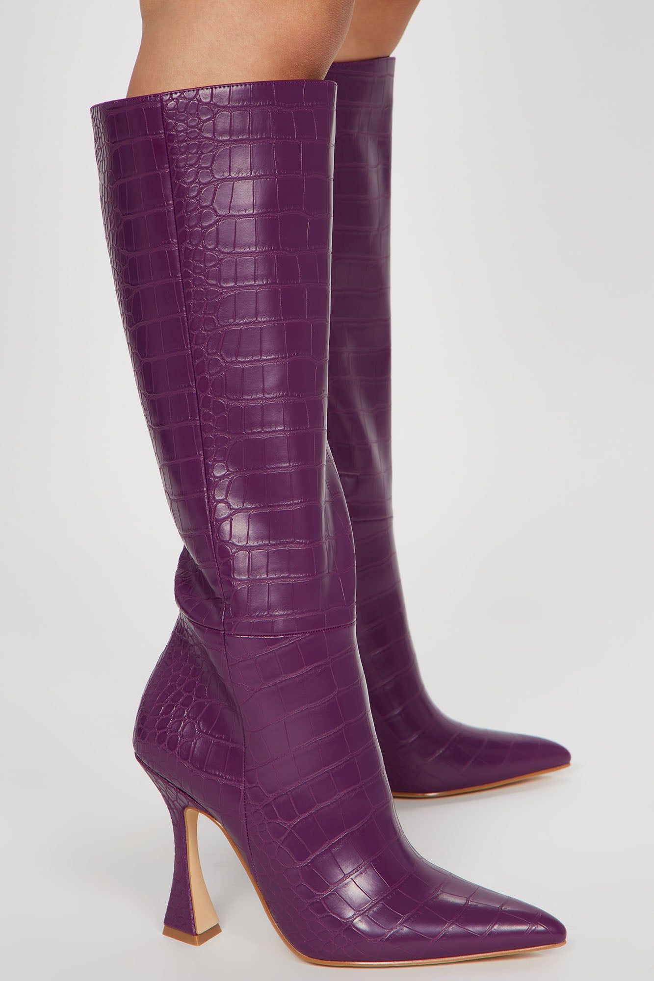 Miss The Moment Knee High Heeled Boots - Purple sold by Fashion Nova product image thumbnail 3