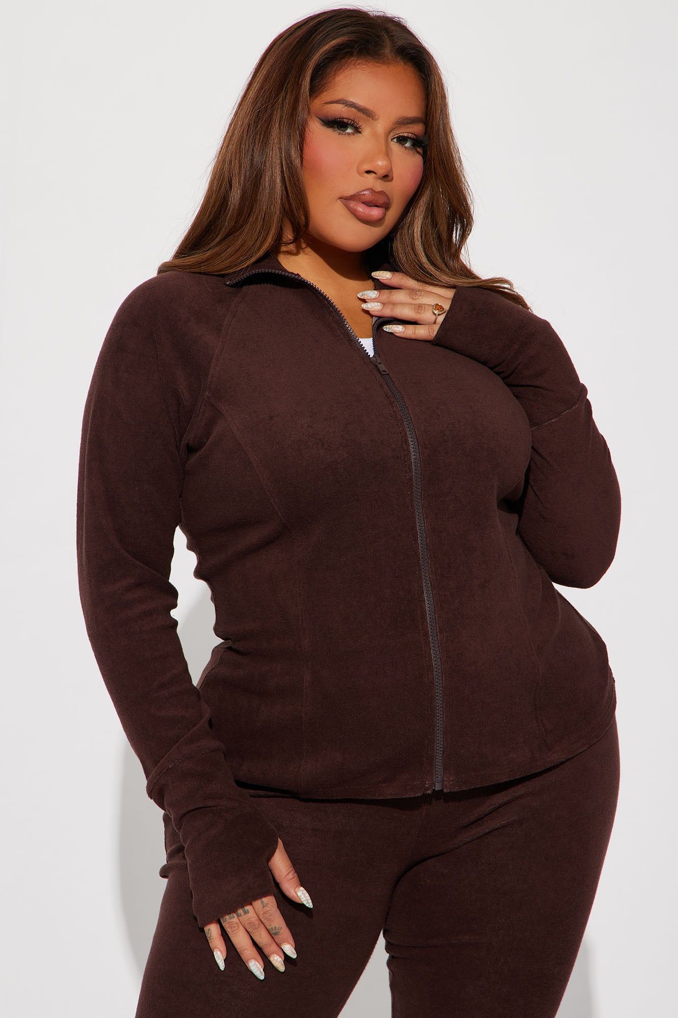 Weekend Chill Terry Cloth Pant Set - Chocolate sold by Fashion Nova product image thumbnail 7