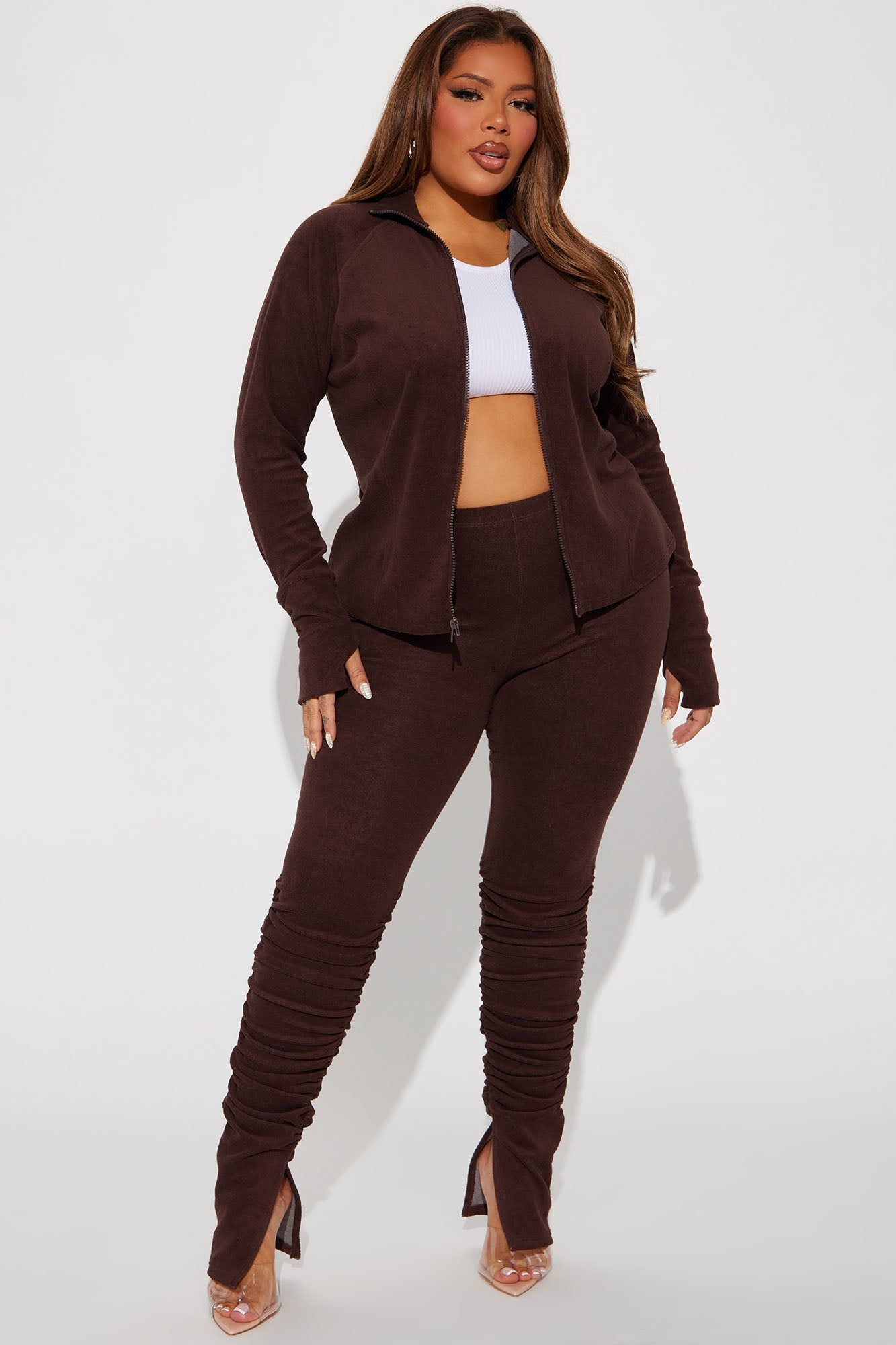 Weekend Chill Terry Cloth Pant Set - Chocolate sold by Fashion Nova product image thumbnail 5