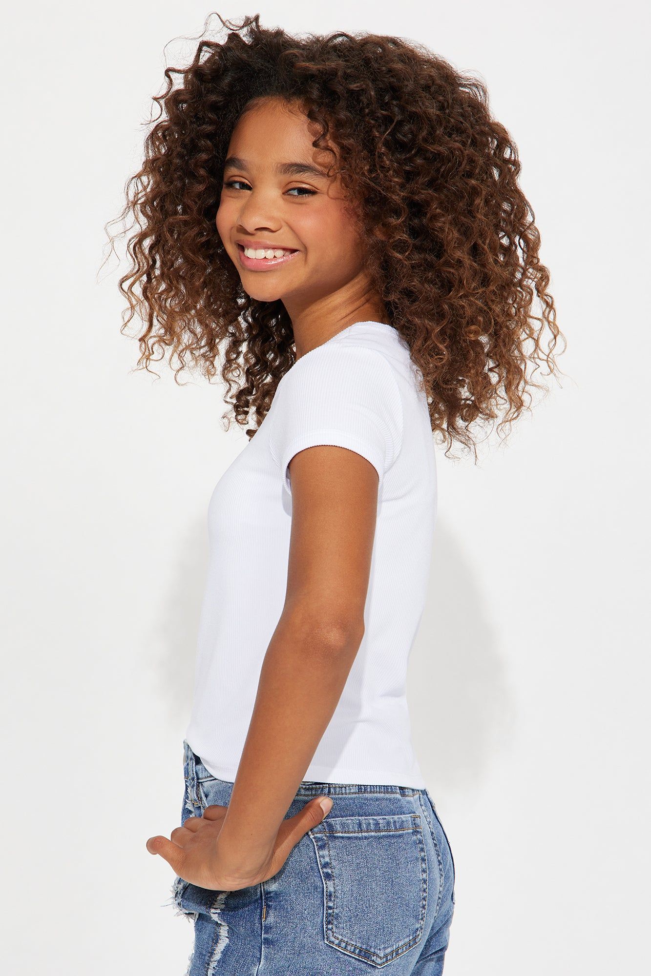 Happy Mood Only Crew Neck Tee - White sold by Fashion Nova product image thumbnail 3