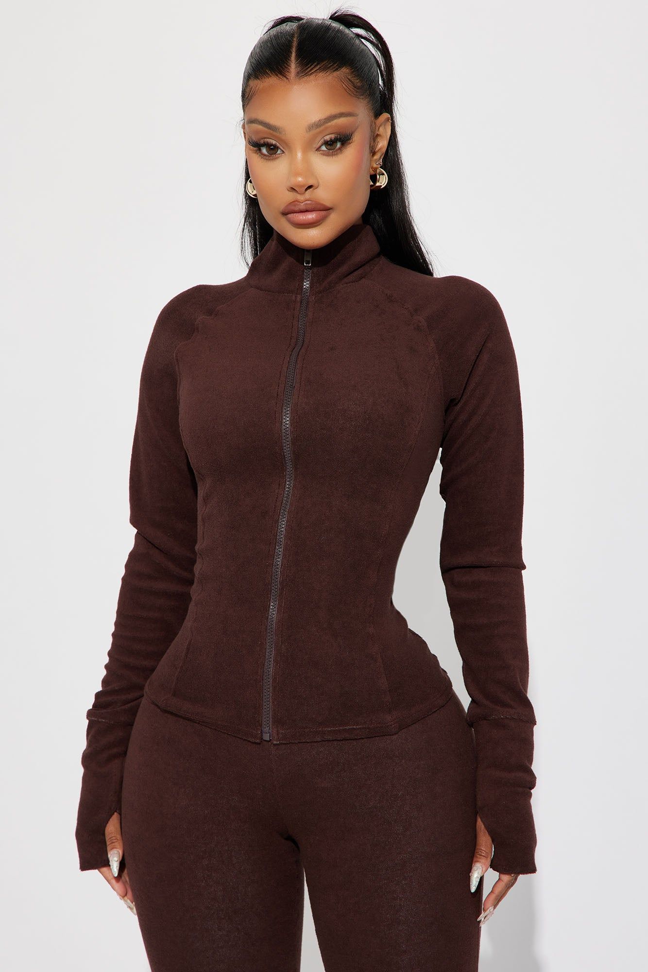 Weekend Chill Terry Cloth Pant Set - Chocolate sold by Fashion Nova product image thumbnail 2